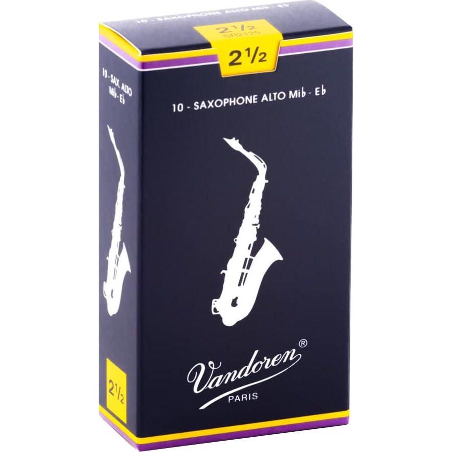 Vandoren SR2125 Alto Sax Traditional Reeds Strength 2.5; Box Of 10,