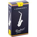 Vandoren SR213 Alto Sax Traditional Reeds Strength 3; Box Of 10,