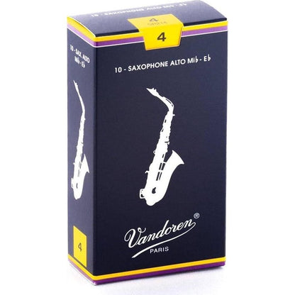 Vandoren SR214 Alto Sax Traditional Reeds Strength 4; Box Of 10,