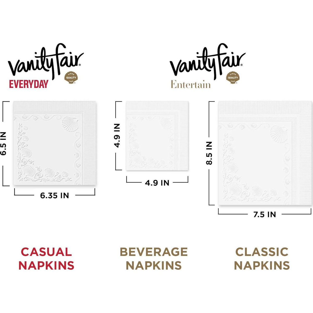 Vanity Fair Vanity Fair Everyday Paper Napkins, 200 Count, Disposable Napkins Made Soft And Smooth For Everyday Meals