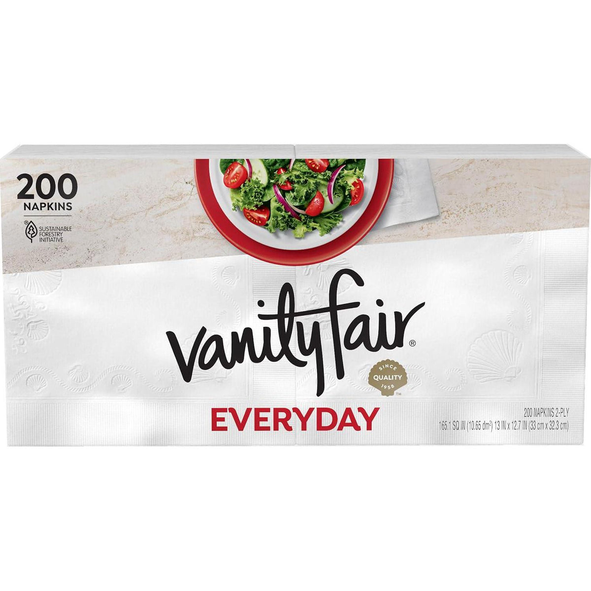 Vanity Fair Vanity Fair Everyday Paper Napkins, 200 Count, Disposable Napkins Made Soft And Smooth For Everyday Meals