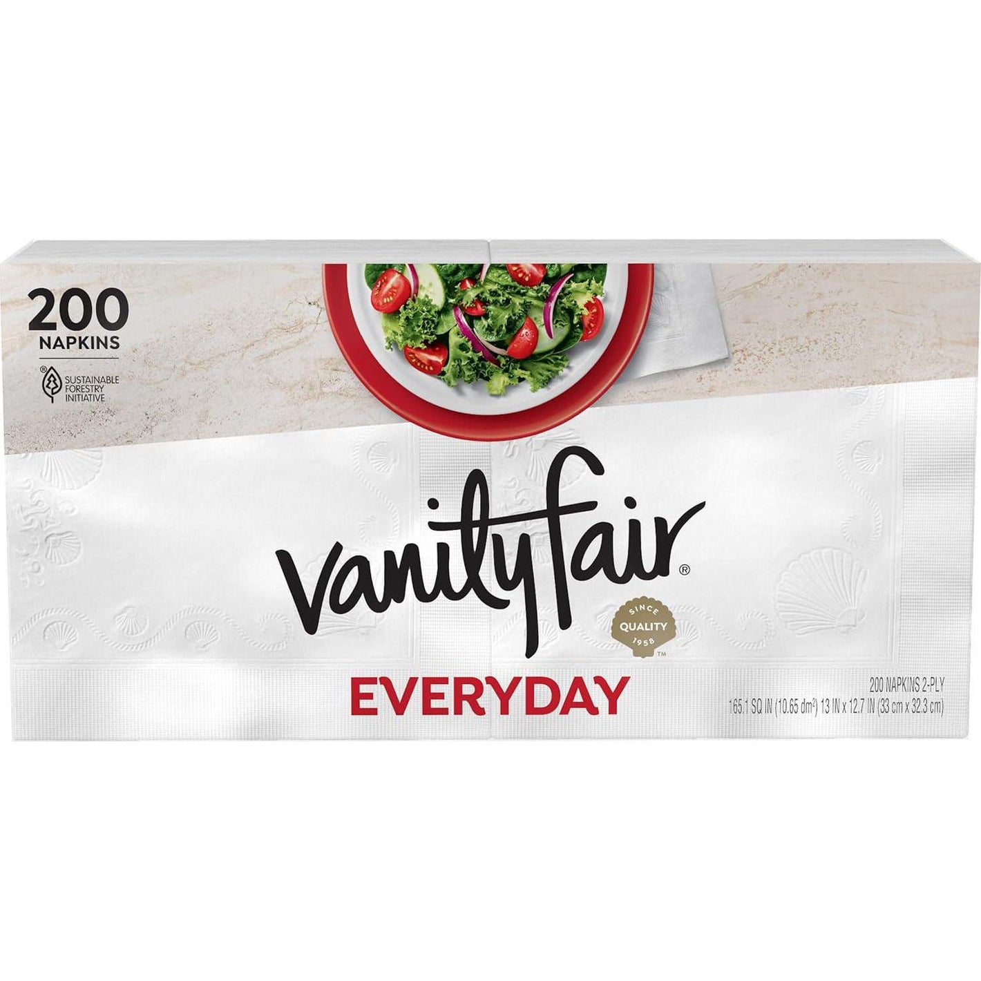 Vanity Fair Vanity Fair Everyday Paper Napkins, 200 Count, Disposable Napkins Made Soft And Smooth For Everyday Meals