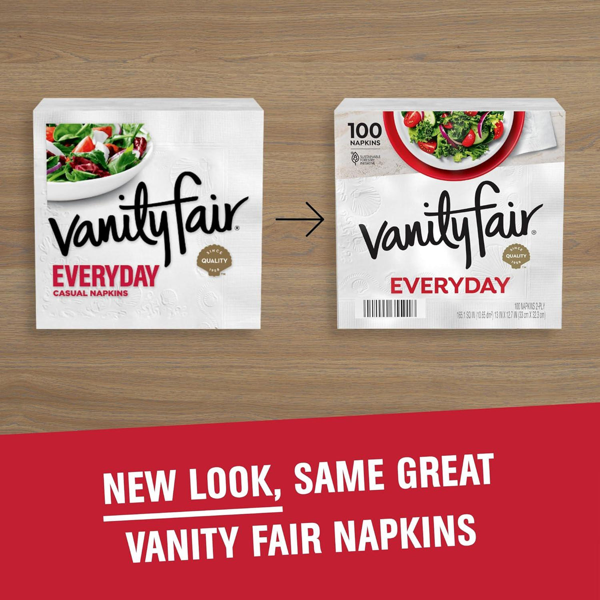 Vanity Fair Vanity Fair Everyday Paper Napkins, 100 Count, Disposable Napkins Made Soft And Smooth For Everyday Meals