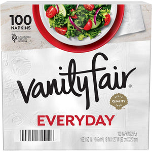 Vanity Fair Vanity Fair Everyday Paper Napkins, 100 Count, Disposable Napkins Made Soft And Smooth For Everyday Meals