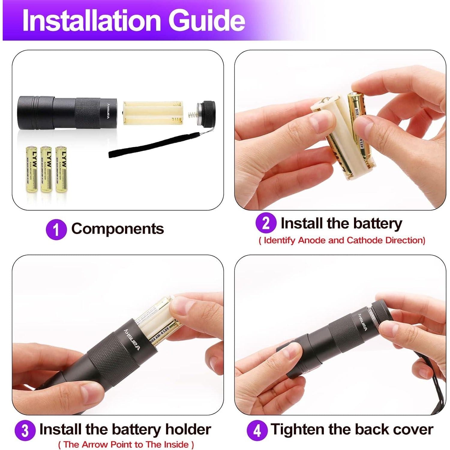 Vansky Black Light UV Flashlight Blacklight 12 LED Urine Detector For Dog/Cat/Pet Urine And Dry Stains And Bed Bug On Carpets/Rugs/Floor,Matching With Pet Odor Eliminator,