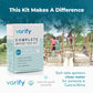 Varify 17 In 1 Complete Drinking Water Test Kit - 100 Strips + 2 Bacteria Tester Kits - Well, Tap, Home, City Water Testing Strip For Lead, Alkaline, Chlorine, Hardness, Iron, Fluoride, Copper And More,