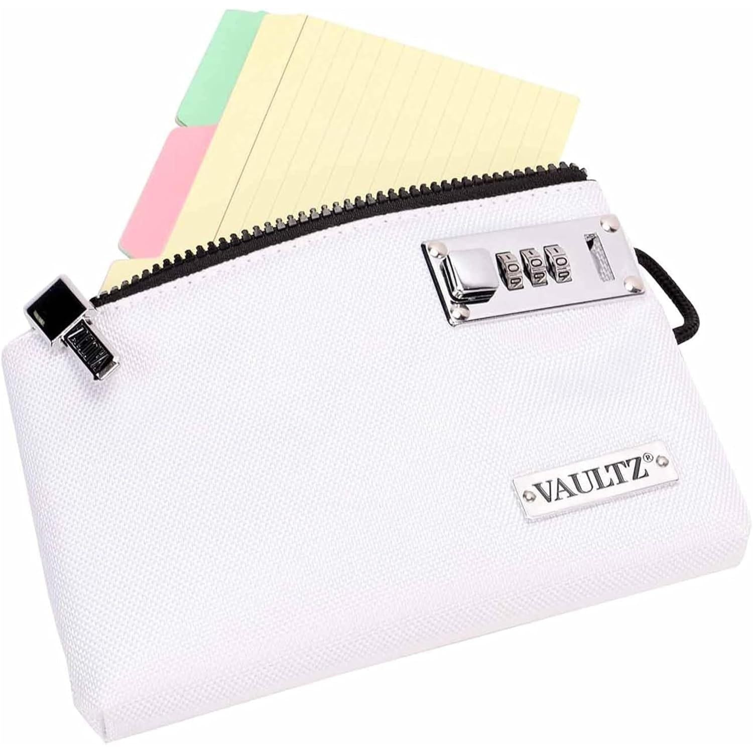 Vaultz Locking Accessories Pouch, 5x8 Inches, White (VZ03988),826030039885