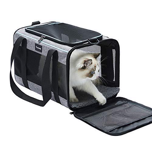 Vceoa Soft Sided Pet Carrier 17.5x11x11 Inches Travel Bag for Cats Dogs Up to 16 lbs