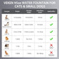 Veken Stainless Steel Cat Water Fountain, 95?oz Auto Pet Fountain, Silver, Award-Winner, With Filters & Silicone Mat