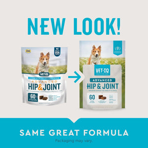 Vetiq Advanced Hip & Joint Dog Chews, 60 Ct, with UC?II Collagen & Omega?3s, Chicken Flavor, All Breed Support