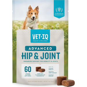 Vetiq Advanced Hip & Joint Dog Chews, 60 Ct, with UC?II Collagen & Omega?3s, Chicken Flavor, All Breed Support