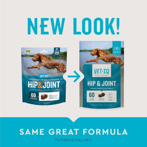 VetIQ Hip and Joint Soft Chews for Dogs 60 Count Chicken Flavor with Glucosamine MSM and Krill for Mobility and Inflammation