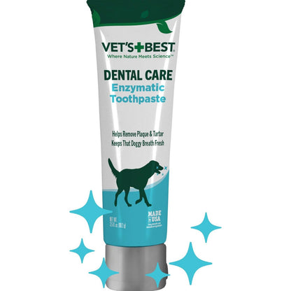 Vet's Best Enzymatic Dog Toothpaste 3.5 oz Fresh Breath Dental Gel for Tartar and Plaque Removal
