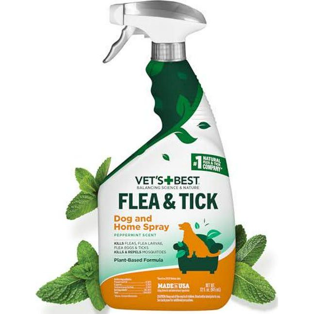 Vet's Best Indoor Flea and Tick Spray 32 oz Plant Based Formula with Natural Oils Kills Fleas Eggs and Ticks