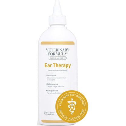 Veterinary Formula Ear Therapy for Dogs & Cats, 8 oz, Cleans Ears, Soothes Itch, Removes Buildup