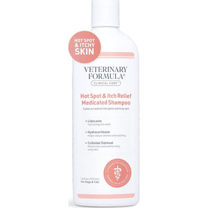 Veterinary Formula Hot Spot & Itch Relief Medicated Shampoo for Dogs & Cats, 16 oz, Soothes Sensitive Skin