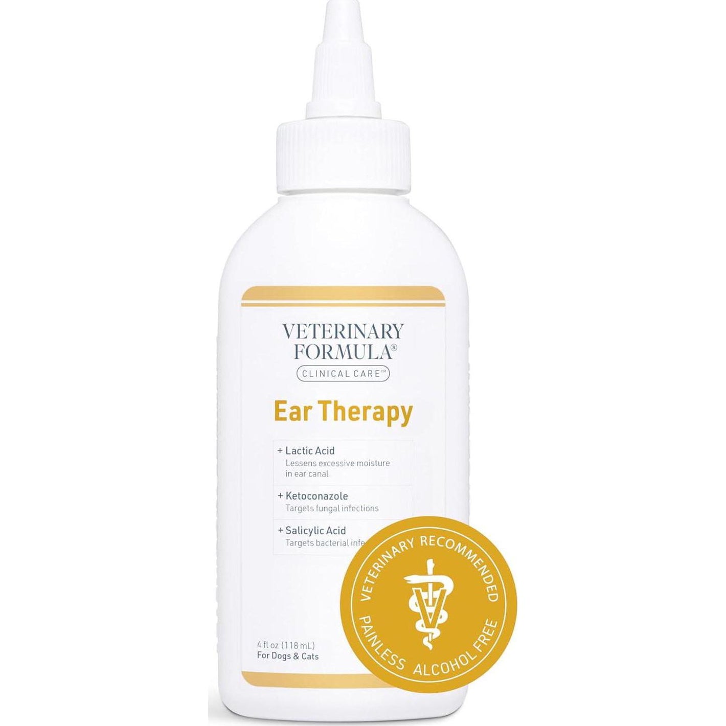 Veterinary Formula Clinical Ear Therapy, 4?oz, Soothes & Cleans Cat & Dog Ears, Removes Debris & Odor