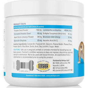 Vetnique Glandex Boot the Scoot 60 Soft Chews for Dogs Peanut Butter Flavor Digestive Fiber Probiotic