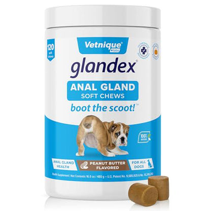 Vetnique Glandex Anal Gland Soft Chews for Dogs with Pumpkin Probiotics Digestive Support 120 Ct