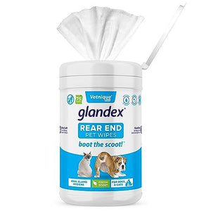 Vetnique Glandex Cleansing Wipes 75 Count for Dogs and Cats with Aloe Vitamin E and Skin Conditioners