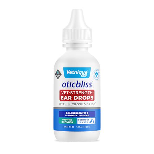 Vetnique OticBliss Cat and Dog Ear Drops with Hydrocortisone for Itchy Ears 1 oz
