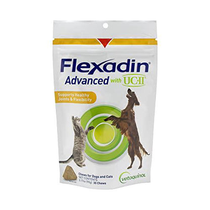 Vetoquinol Flexadin Advanced 60 Chews Dog Joint Support with Undenatured Collagen Vet Approved
