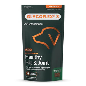 VetriScience GlycoFlex Joint Support Dog Chews, Extra Strength, 120 Ct, Glucosamine & Green Lipped Mussel
