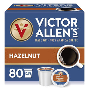 Victor Allen’s Coffee Hazelnut Flavored Medium Roast, 80 Count Keurig K-Cup Pods, Rich & Nutty Flavor for Your Morning Brew