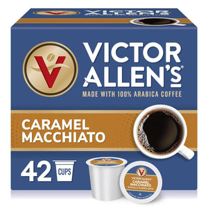 Victor Allen's Coffee Victor Allen's Coffee Caramel Macchiato Flavored, Medium Roast, 42 Count, Single Serve Coffee Pods For Keurig K-Cup Brewers