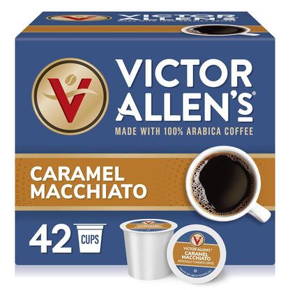 Victor Allen's Coffee Victor Allen's Coffee Caramel Macchiato Flavored, Medium Roast, 42 Count, Single Serve Coffee Pods For Keurig K-Cup Brewers