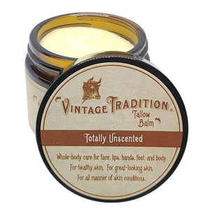 Vintage Tradition Beef Tallow Balm For Skin Care Unscented, All Purpose Balm For Sensitive Skin Heals And Hydrates With Olive Oil + Tallow From Grass-Fed Cows Beef Tallow For Skin, 2 Fl. Oz.,