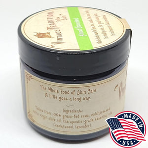 Vintage Tradition Beef Tallow All Purpose Balm Healing, Hydrating Mild Scent Skin Care Salve Replaces Body Lotion, Hand Cream, More Essential Oil, Olive Oil, And Grass-Fed Tallow, 2 Fl. Oz.,