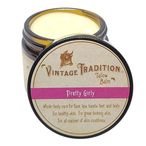 Vintage Tradition Beef Tallow All Purpose Balm Healing, Hydrating Floral Skin Care Salve Replaces Body Lotion, Hand Cream, More Essential Oil, Olive Oil, And Grass-Fed Tallow, 2 Fl. Oz.,