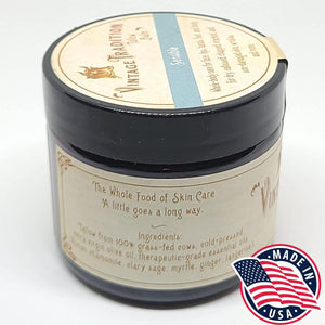 Vintage Tradition Beef Tallow All Purpose Balm Healing, Hydrating Luxurious Skin Care Salve Replaces Body Lotion, Hand Cream, More Essential Oil, Olive Oil, And Grass-Fed Tallow, 2 Fl. Oz.,
