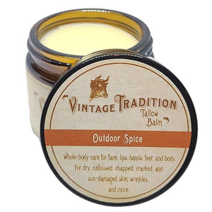 Vintage Tradition Beef Tallow All Purpose Balm Healing, Hydrating Spice Oils Skin Care Salve Replaces Body Lotion, Hand Cream, More Essential Oil, Olive Oil, And Grass-Fed Tallow, 2 Fl. Oz.,