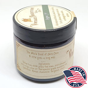 Vintage Tradition Beef Tallow All Purpose Balm Healing, Hydrating Musk Skin Care Salve Replaces Body Lotion, Hand Cream, More Essential Oil, Olive Oil, And Grass-Fed Tallow, 2 Fl. Oz.,