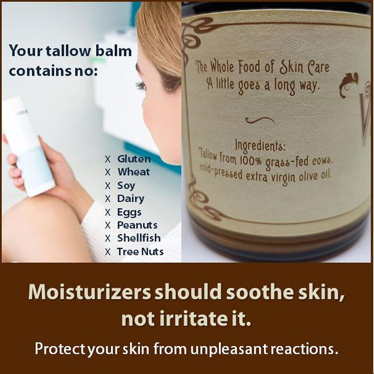 Vintage Tradition Beef Tallow All Purpose Balm Healing, Hydrating Men S Skin Care Salve Replaces Body Lotion, Hand Cream, More Essential Oil, Olive Oil, And Grass-Fed Tallow, 2 Fl. Oz.,