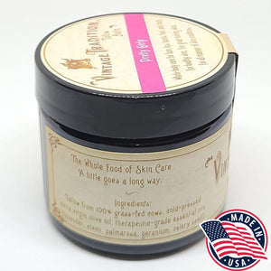 Vintage Tradition Beef Tallow All Purpose Balm Healing, Hydrating Floral Skin Care Salve Replaces Body Lotion, Hand Cream, More Essential Oil, Olive Oil, And Grass-Fed Tallow, 2 Fl. Oz.,