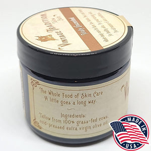 Vintage Tradition Beef Tallow Balm For Skin Care Unscented, All Purpose Balm For Sensitive Skin Heals And Hydrates With Olive Oil + Tallow From Grass-Fed Cows Beef Tallow For Skin, 2 Fl. Oz.,