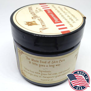 Vintage Tradition Beef Tallow All Purpose Balm Healing, Hydrating Peppermint Oil Skin Care Salve Replaces Body Lotion, Hand Cream, More Essential Oil, Olive Oil, And Grass-Fed Tallow, 2 Fl. Oz.,