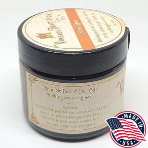 Vintage Tradition Beef Tallow All Purpose Balm Healing, Hydrating Spice Oils Skin Care Salve Replaces Body Lotion, Hand Cream, More Essential Oil, Olive Oil, And Grass-Fed Tallow, 2 Fl. Oz.,