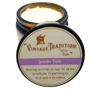 Vintage Tradition Beef Tallow All Purpose Balm Healing, Hydrating Lavender Oil Skin Care Salve Replaces Body Lotion, Hand Cream, More Essential Oil, Olive Oil, And Grass-Fed Tallow, 2 Fl. Oz.,