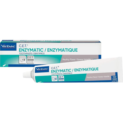 Virbac CET Enzymatic Toothpaste| Eliminates Bad Breath By Removing Plaque And Tartar Buildup | Best Pet Dental Care Toothpaste | Poultry Flavor, 2.5 Oz Tube,