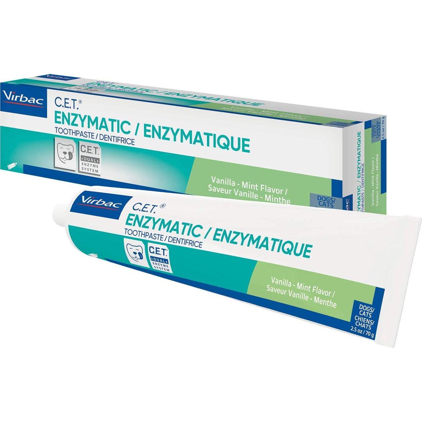 Virbac C.E.T. Enzymatic Toothpaste Eliminates Bad Breath By Removing Plaque And Tartar Buildup Best Pet Dental Care Toothpaste Vanilla Mint Flavor 2.5 Oz Tube,