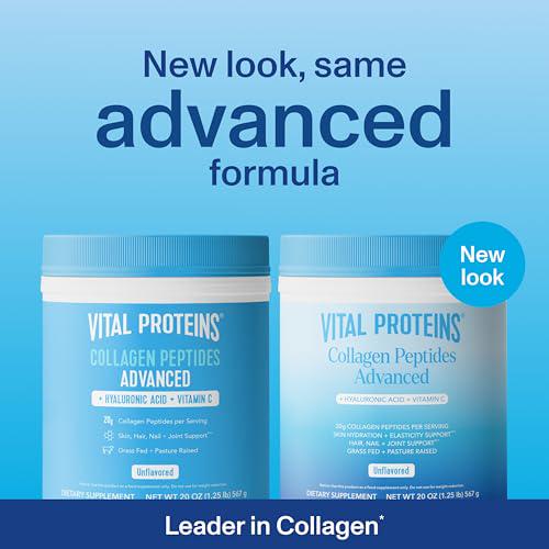 Vital Proteins Collagen Peptides Powder with Vitamin C and Hyaluronic Acid 20 oz