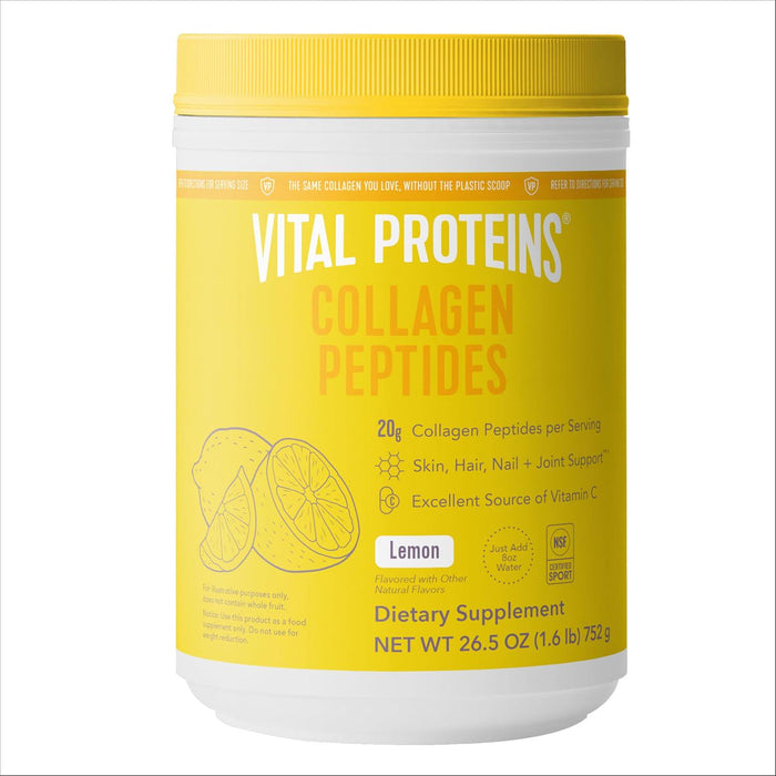 Vital Proteins Collagen Peptides Powder, Promotes Hair, Nail, Skin, Bone & Joint Health, Lemon Flavor, 26.5 oz