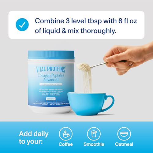 Vital Proteins Collagen Peptides Powder with Vitamin C and Hyaluronic Acid 20 oz