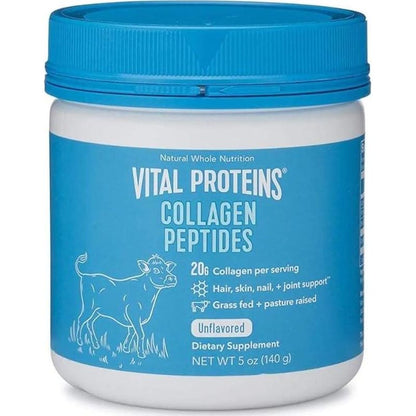 Vital Proteins Grass Fed Collagen Peptides Powder Supplement (Type I, III) For Skin Hair Nail Joint - Hydrolyzed Collagen - Dairy And Gluten Free - 20g Per Serving - Unflavored 5 Oz Canister,