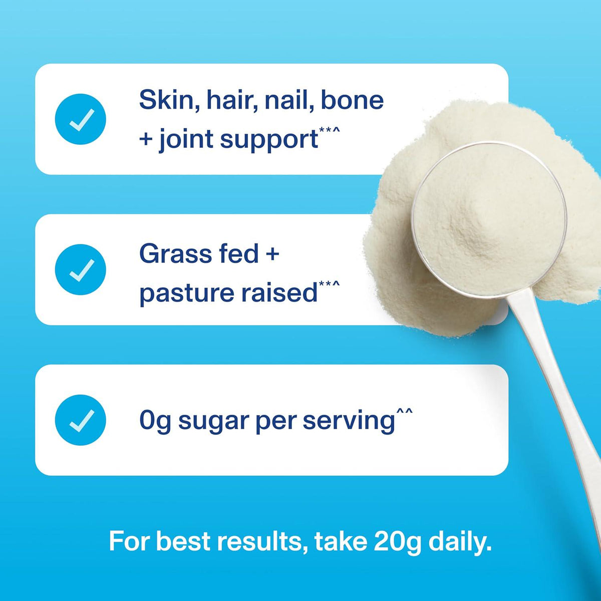 Vital Proteins Grass Fed Collagen Peptides Powder, Supports Hair, Skin, Nails, Bones, And Joints Health, Hydrolyzed Peptides - Zero Sugar, Unflavored, 19.3oz,