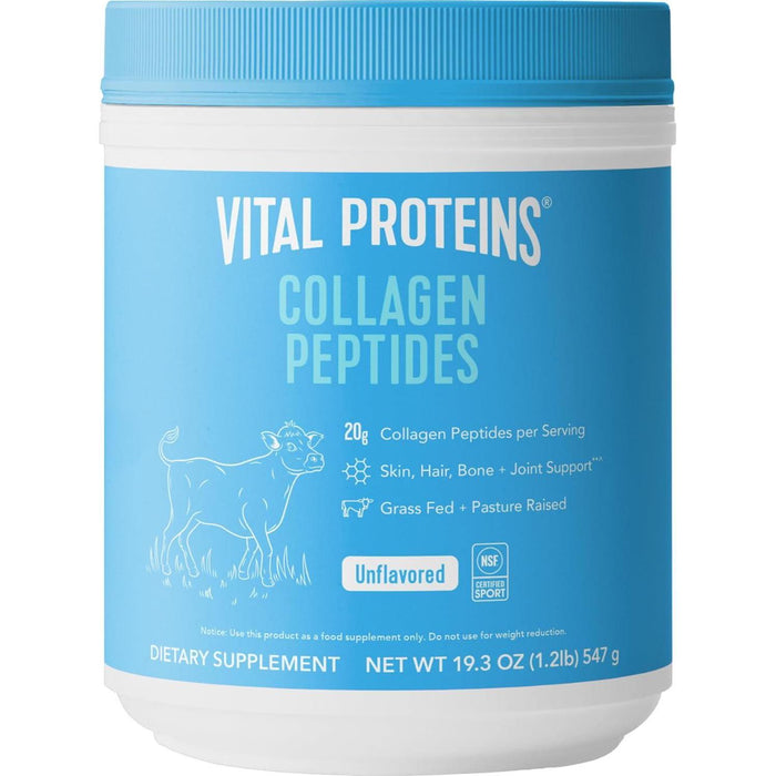 Vital Proteins Collagen Peptides, Grass-Fed, Hydrolyzed, Unflavored, 19.3 oz, Supports Hair, Skin & Joints